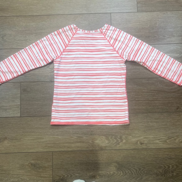 Garnet Hill Kids Girls Swim Rashguard Top, Striped, Size 12 - Picture 8 of 8